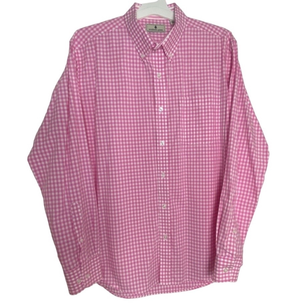 Southern Pines Gingham Plaid Button Down Shirt